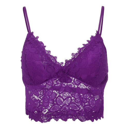 Purple Lace crop top Women 2020 Camisole  Vest Crop Wireless Bra