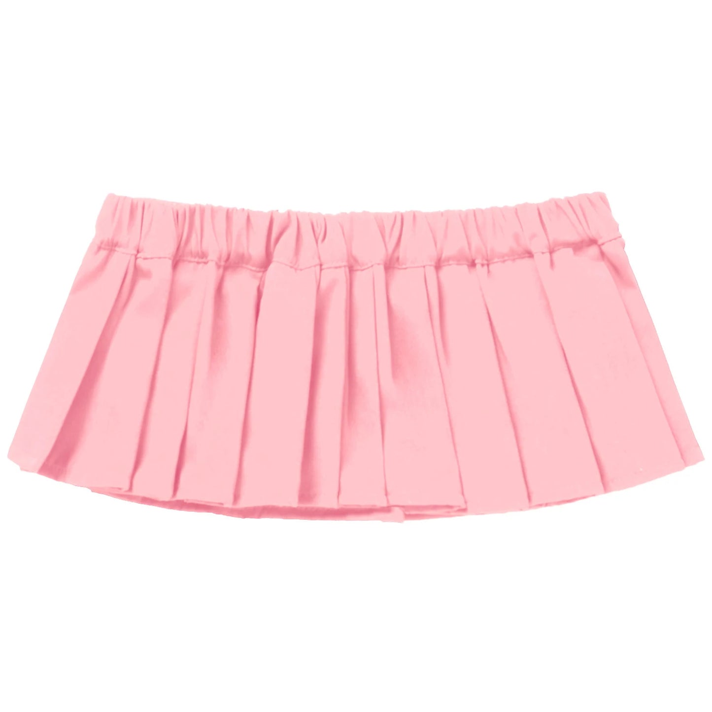 Sexy Womens Pleated Miniskirt Solid Color Back Elastic Waistband Skirt