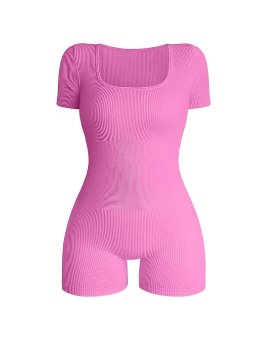 New Women Gym Wear Workout Clothing Bodysuits Short Sleeves Yoga