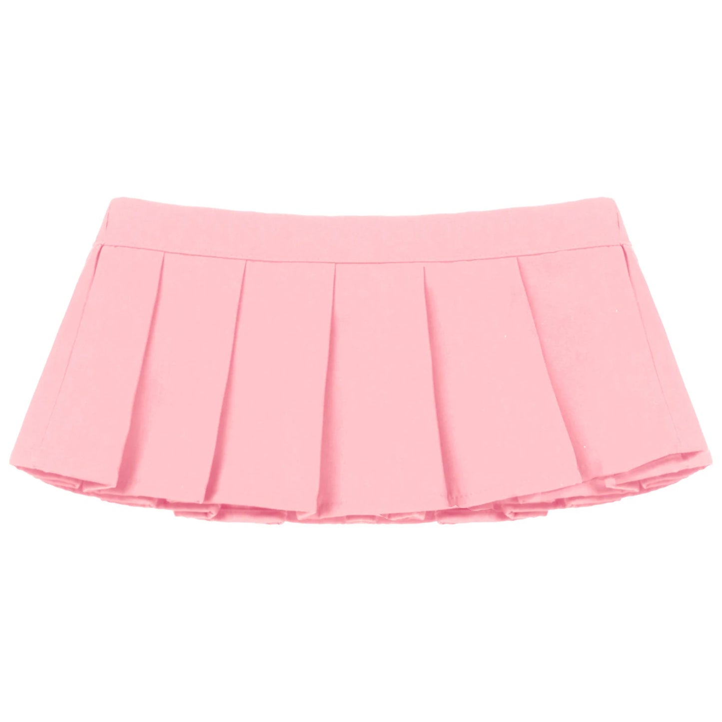 Sexy Womens Pleated Miniskirt Solid Color Back Elastic Waistband Skirt