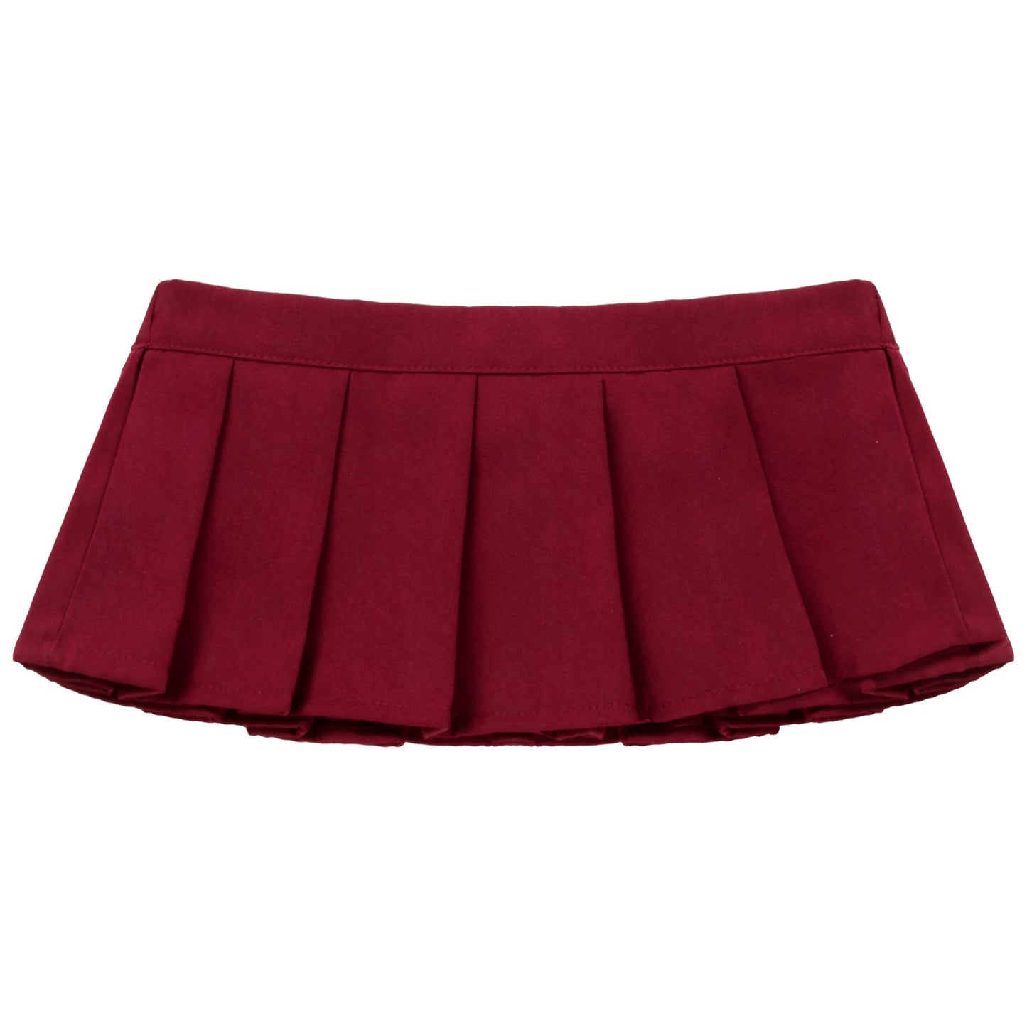 Sexy Womens Pleated Miniskirt Solid Color Back Elastic Waistband Skirt