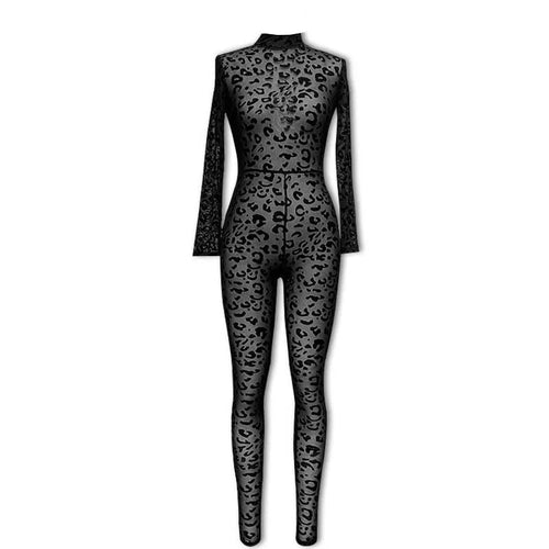 Simplejewel Women's Sexy Fishnet Jumpsuit Bodysuit Mesh See-through