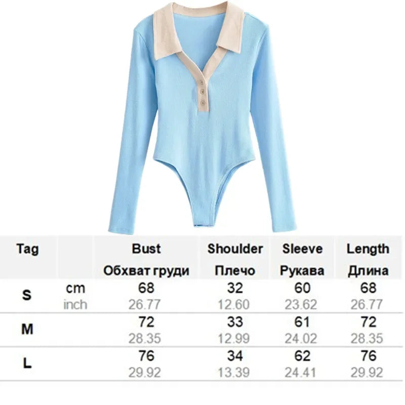 2022 Women Knit Polo Neck Onesie Playsuits Big Strethy Long Sleeve