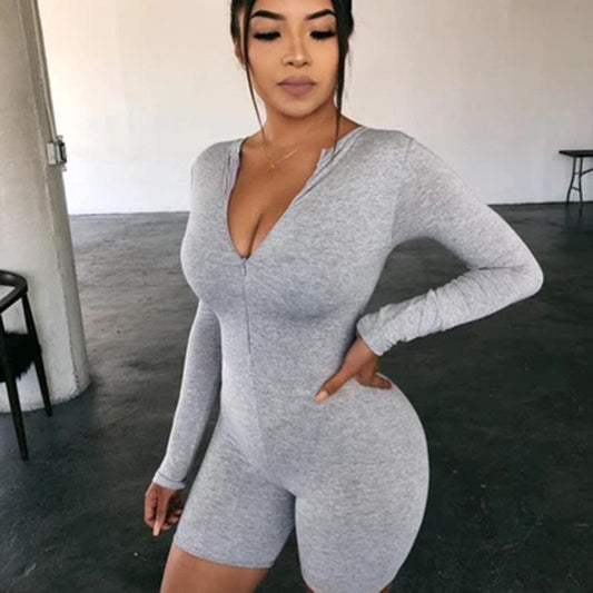 Bodycon Playsuit Women Wear On Both Sides Sexy Jumpsuit Autumn 2019